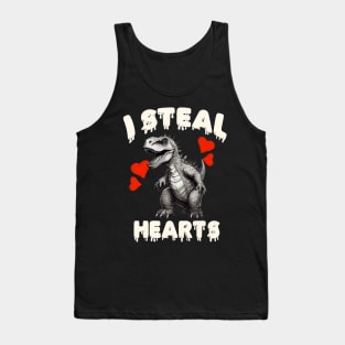 Kids I Steal Hearts Dino Baby Boy Valentines Day Tank Top